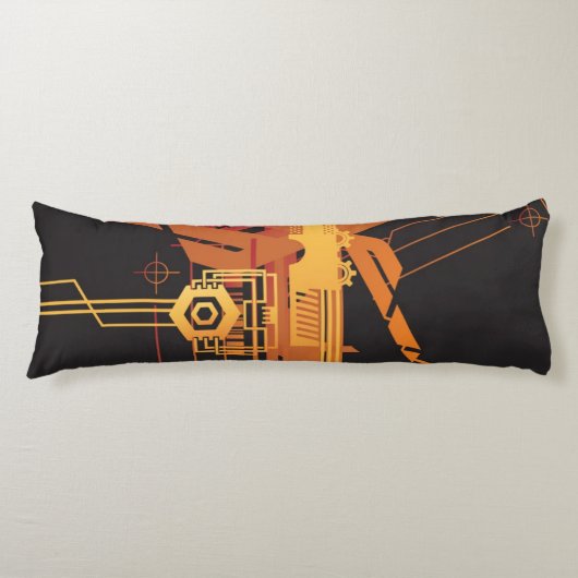 Technischer Halbtonhintergrund Seitenschläferkissen (Vorderseite)