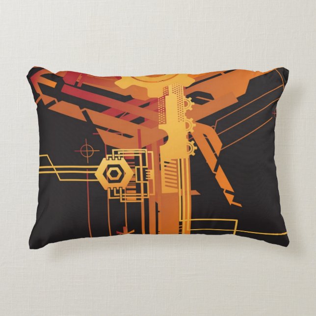 Technischer Halbtonhintergrund Zierkissen (Vorderseite)