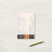 Technischer Halfton-Hintergrund Post-it Klebezettel (Auf Schreibtisch)