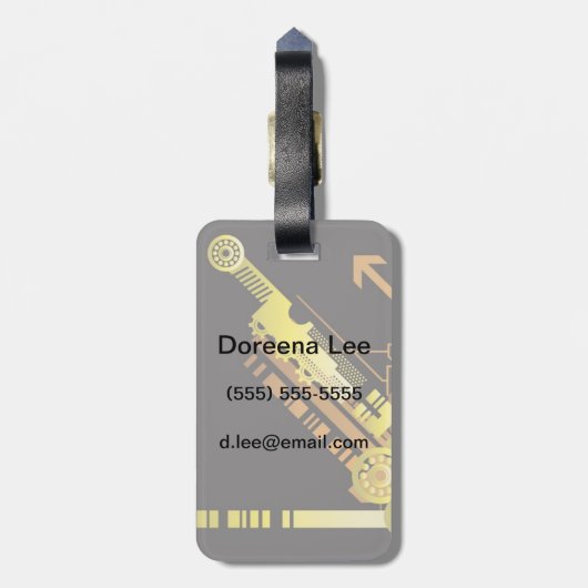 Technischer Halftone-Hintergrund 5 Gepäckanhänger (Rückseite vertikal)