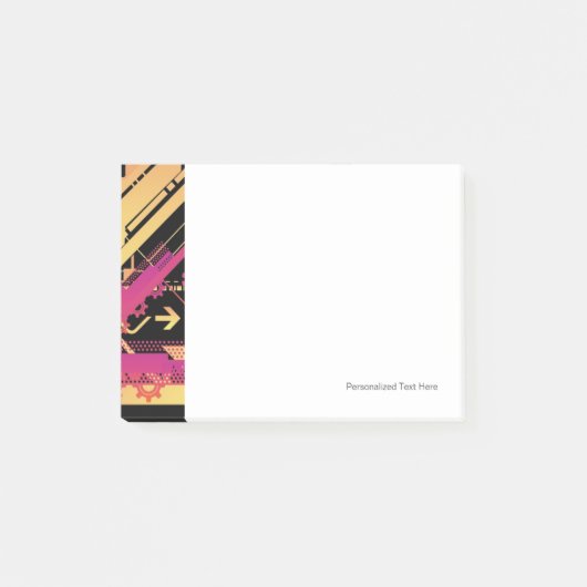 Technischer Halftone-Hintergrund 7 Post-it Klebezettel (Vorderseite)