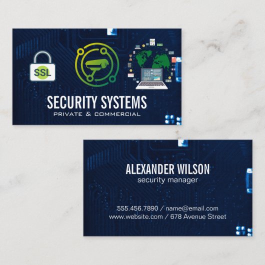 Technischer Hintergrund des Sicherheitssystems Visitenkarte (Vorne/Hinten)
