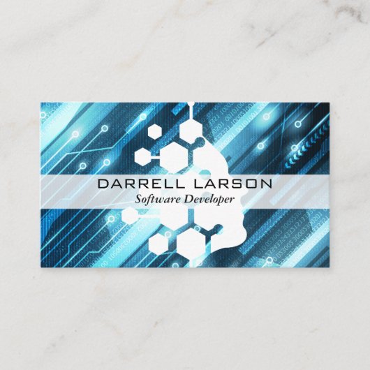 Technischer Hintergrund | Geometrisches Mind-Logo Visitenkarte (Vorderseite)