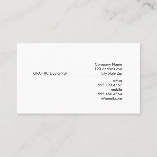 Technischer Hintergrund Visitenkarte (Rückseite)