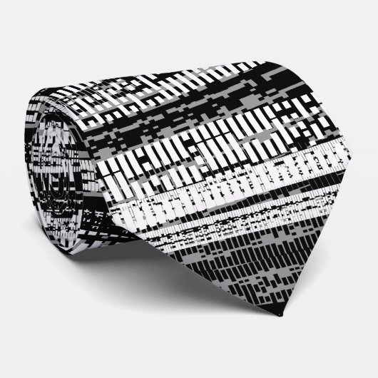 Technischer Niedergang - Schwarz, Weiß und Grau Krawatte (Gerollt)