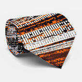 Technischer Niedergang - Schwarz, Weiß und Orange Krawatte (Gerollt)