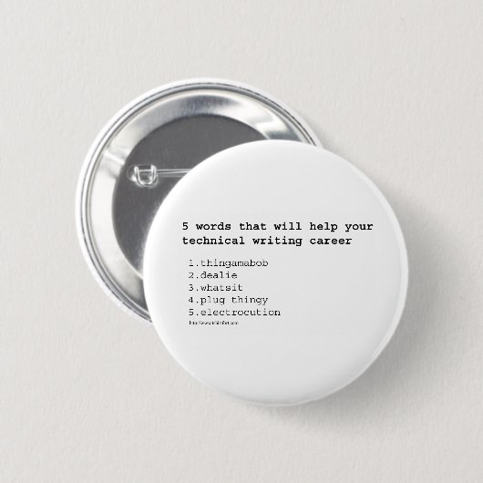 Technischer Redakteur Button (Vorne & Hinten)