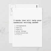 Technischer Schriftsteller Postkarte (Vorne/Hinten)