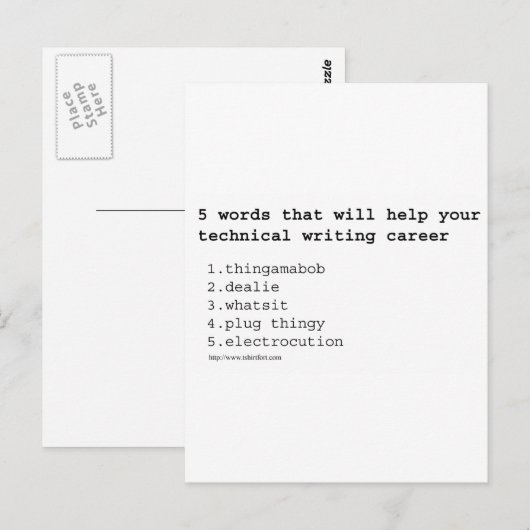 Technischer Schriftsteller Postkarte (Vorne/Hinten)