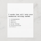 Technischer Schriftsteller Postkarte (Vorderseite)