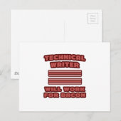 Technischer Schriftsteller .. wird für Bacon arbei Postkarte (Vorne/Hinten)