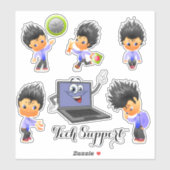 Technischer Support Aufkleber (Blatt)