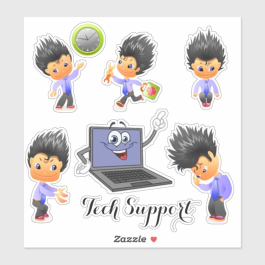 Technischer Support Aufkleber (Blatt)