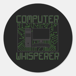 Technischer Support Computer-Whisperer Runder Aufkleber