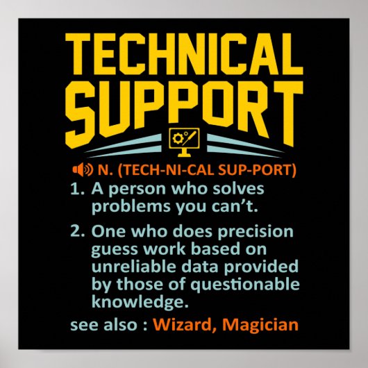 Technischer Support Definition Computer IT Poster (Vorne)