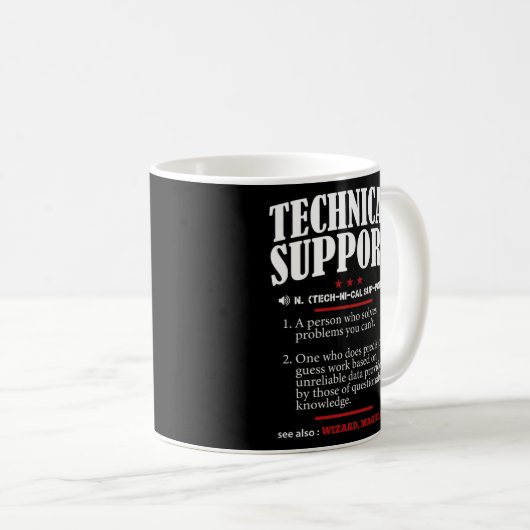 Technischer Support Definition Engineer Computer-N Kaffeetasse (VorderseiteRechts)