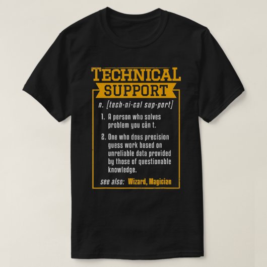 Technischer Support Definition Funny Computer Geek T-Shirt (Design vorne)