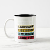 Technischer Support für Funny Information Technolo Zweifarbige Tasse (Links)