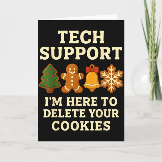 Technischer Support hier, um Cookies lustig Weihna Karte (Vorderseite)