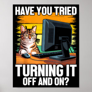 Technischer Support Humor I Katzeningenieur Comput Poster