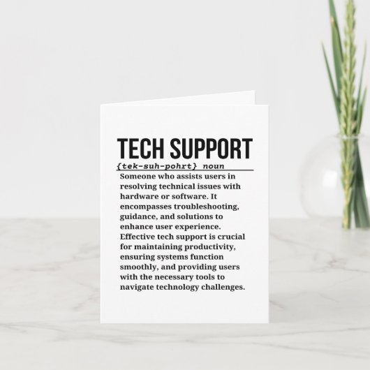 Technischer Support Karte (Vorderseite)