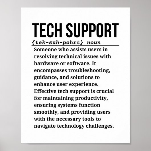 Technischer Support Poster (Vorne)