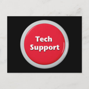Technischer Support roter Panik-Button Postkarte