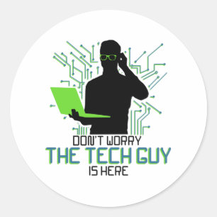 Technischer Support Sorgen Sie nicht den technisch Runder Aufkleber