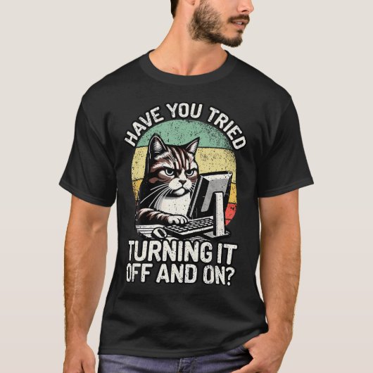 Technischer Support Spaß I Cat Tech Engineer I Com T-Shirt (Vorderseite)