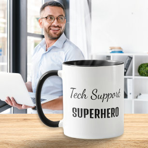 Technischer Support Superheld Computer Humor Monog Tasse