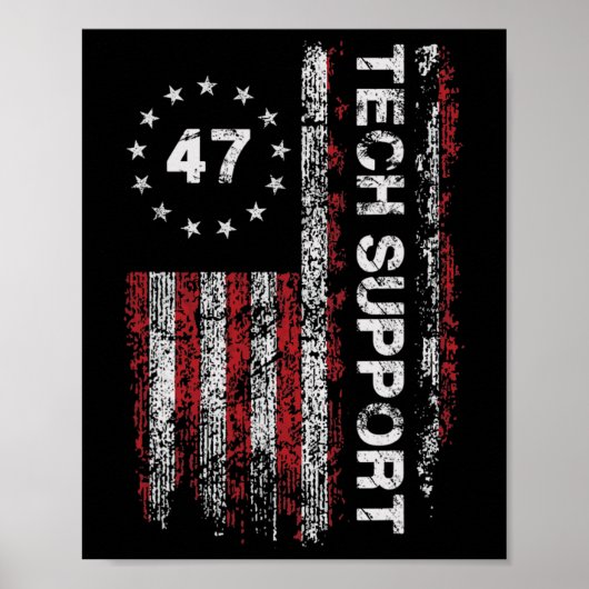 Technischer Support Us Flagge Weißen Haus Technisc Poster (Vorne)
