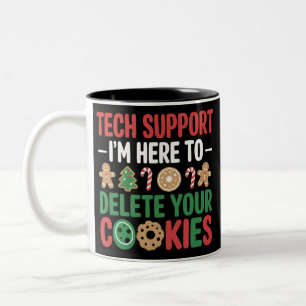 Technischer Support Weihnachtskekse Lustige Arbeit Zweifarbige Tasse