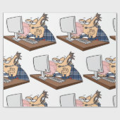 Technischer Support wirft eine Blase Geschenkpapier (Flach)