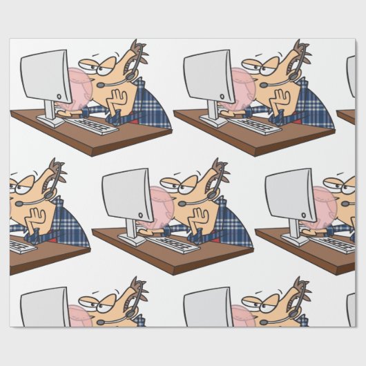 Technischer Support wirft eine Blase Geschenkpapier (Flach)