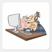 Technischer Support wirft eine Blase Quadratischer Aufkleber (Vorderseite)