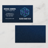 Technisches Blockkettenlogo | Binärkode Visitenkarte (Vorne/Hinten)