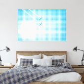 Technisches Cyan Halftone-Effekt-Flugzeug im Himme Leinwanddruck (Insitu (Schlafzimmer))