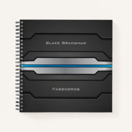 Technisches Design mit blauen und benutzerdefinier Notizblock