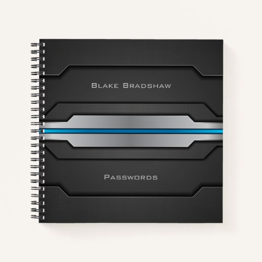 Technisches Design mit blauen und benutzerdefinier Notizblock (Vorderseite)