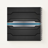 Technisches Design mit blauen und benutzerdefinier Notizblock (Rückseite)