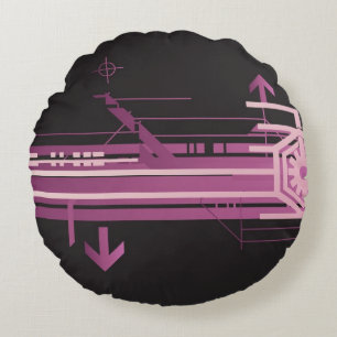 Technisches Halbtonmuster Rundes Kissen