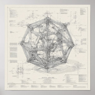 Technisches Ingenieurdesign: Ikosaeder Poster