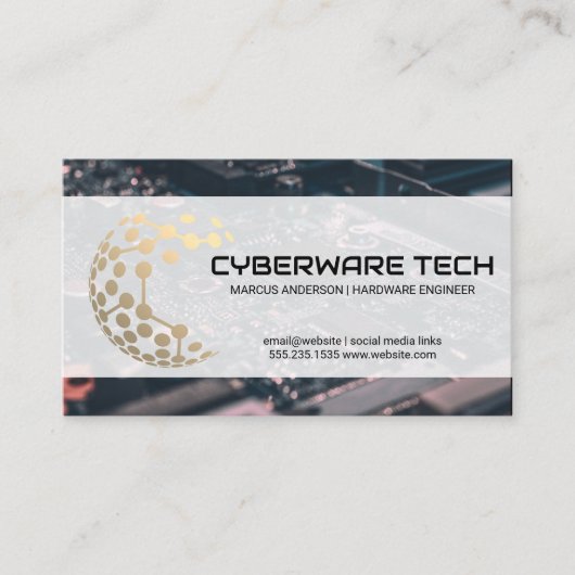 Technisches Logo | Computerhardware Visitenkarte (Vorderseite)