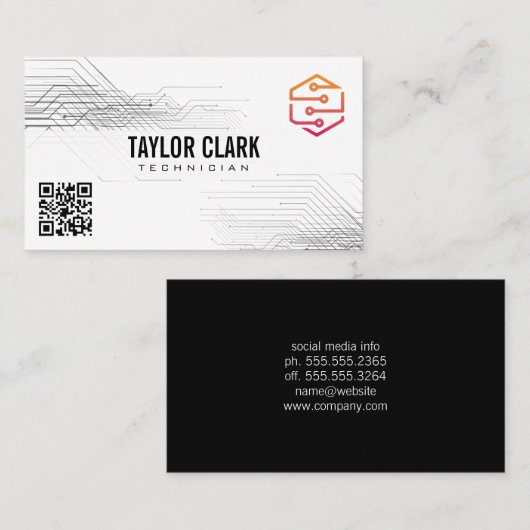 Technisches Logo für die Leiterkartenkomponente | Visitenkarte (Vorne/Hinten)