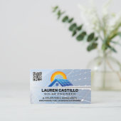 Technisches Logo für Solaranlagen | QR Scan Code B Visitenkarte (Stehend Vorderseite)