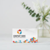 Technisches Logo | Geometrische Farben Visitenkarte (Stehend Vorderseite)