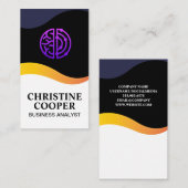 Technisches Logo | Wave Design Business Card Visitenkarte (Vorne/Hinten)