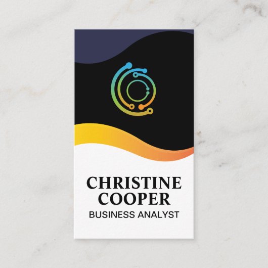 Technisches Logo | Wellendesign Visitenkarte (Vorderseite)