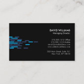 Technisches Muster in Blau auf schwarz Visitenkarte (Rückseite)