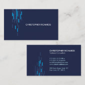 Technisches Muster in Blau II Visitenkarte (Vorne/Hinten)